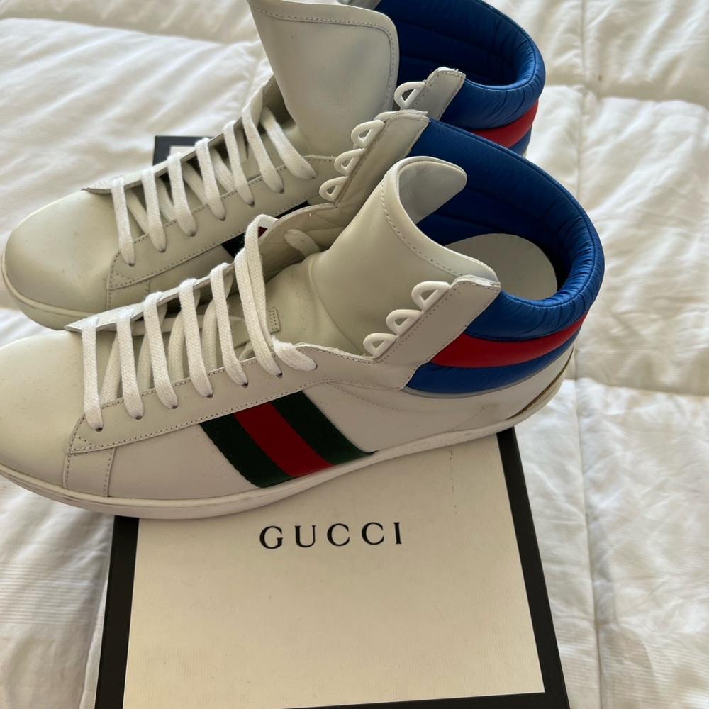 Gucci Men Hightop Sneakerser Authentic w/ dust and box US size 10.5